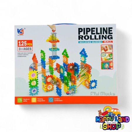 لعبة بزل ليجو تعليمية 125 قطعة مع انابيب